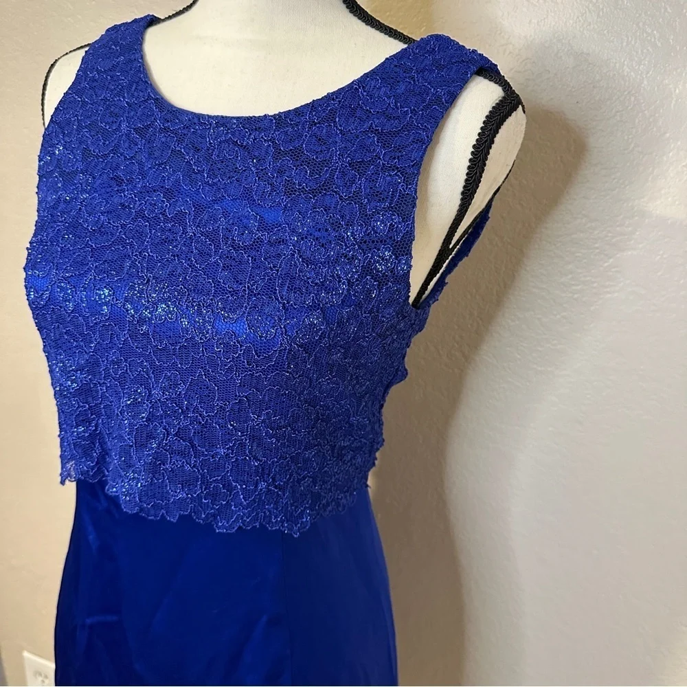 VTG Frederick’s of Hollywood Mini Satin Dress Short‎ n’ Sweet Sabrina Royal Blue